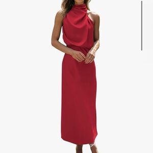 Elegant Red Sleeveless Dress